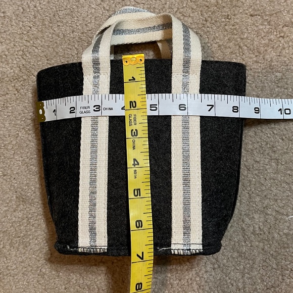 NEW mini tote charcoal gray with white & gray straps - Picture 3 of 9